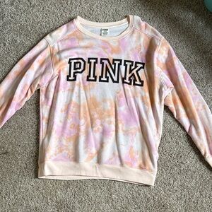 PINK Victoria's Secret Tie-Dye Sweatshirt - Pink and Orange